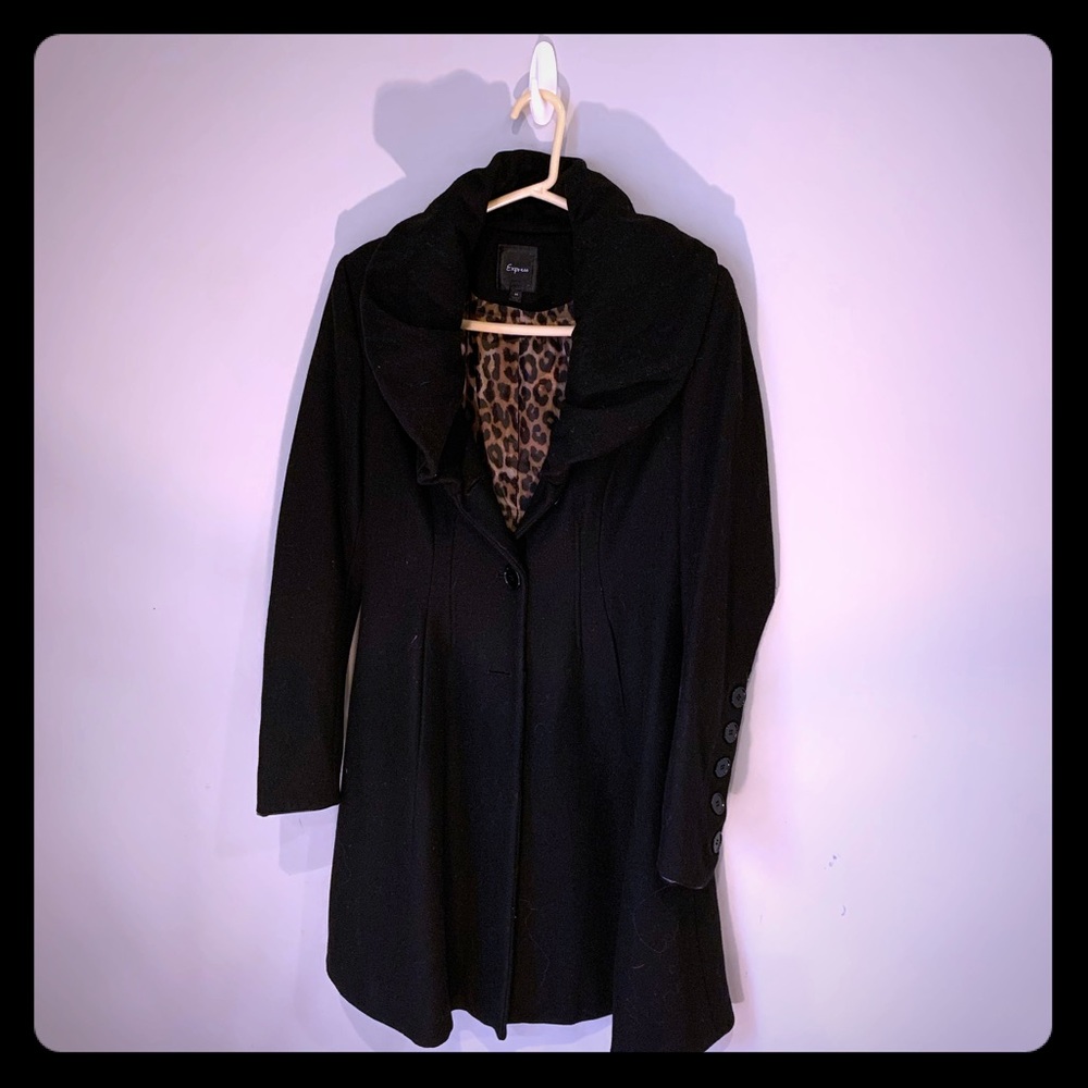 Black Women’s A-Line Dress Coat!